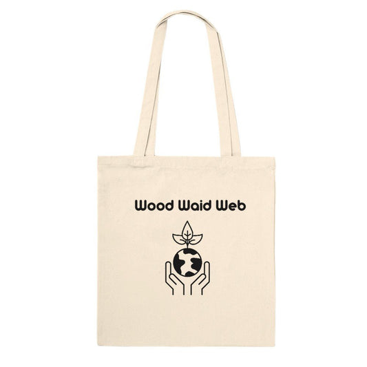 Wood Waid Web Minimal Tote Bag – Premium 100% Cotton Eco-Friendly Carryall - Kawaii Therapy Shop