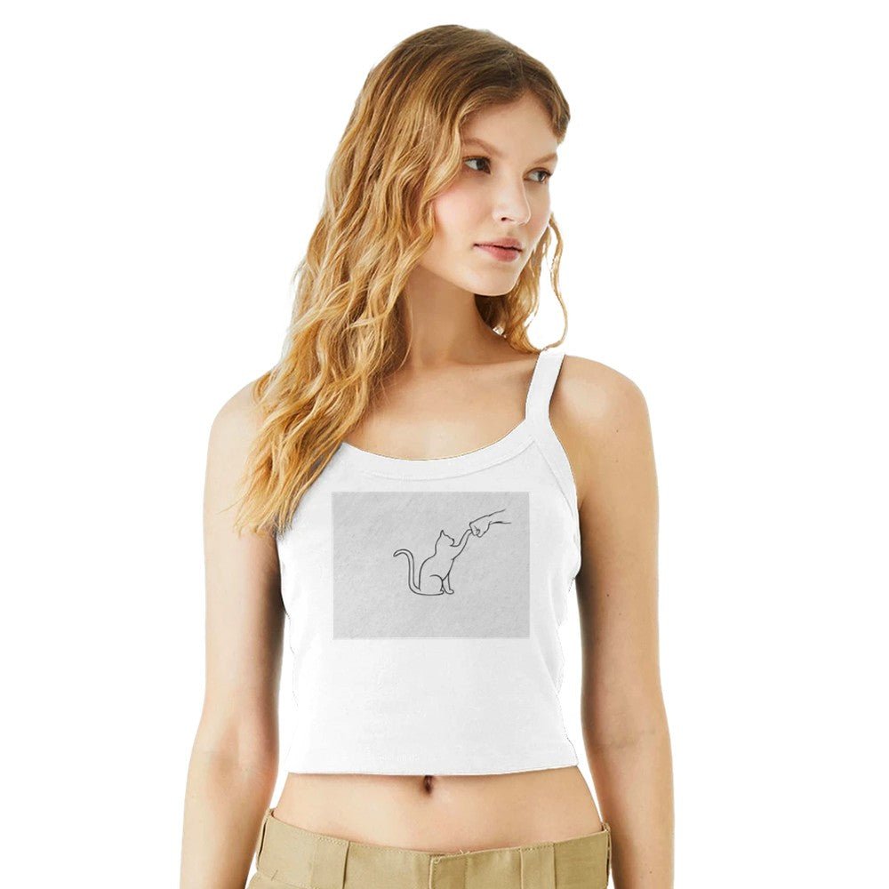 Canotta Donna Stile Minimal Cat - Cotone Morbido e Design Moderno - Kawaii Therapy Shop