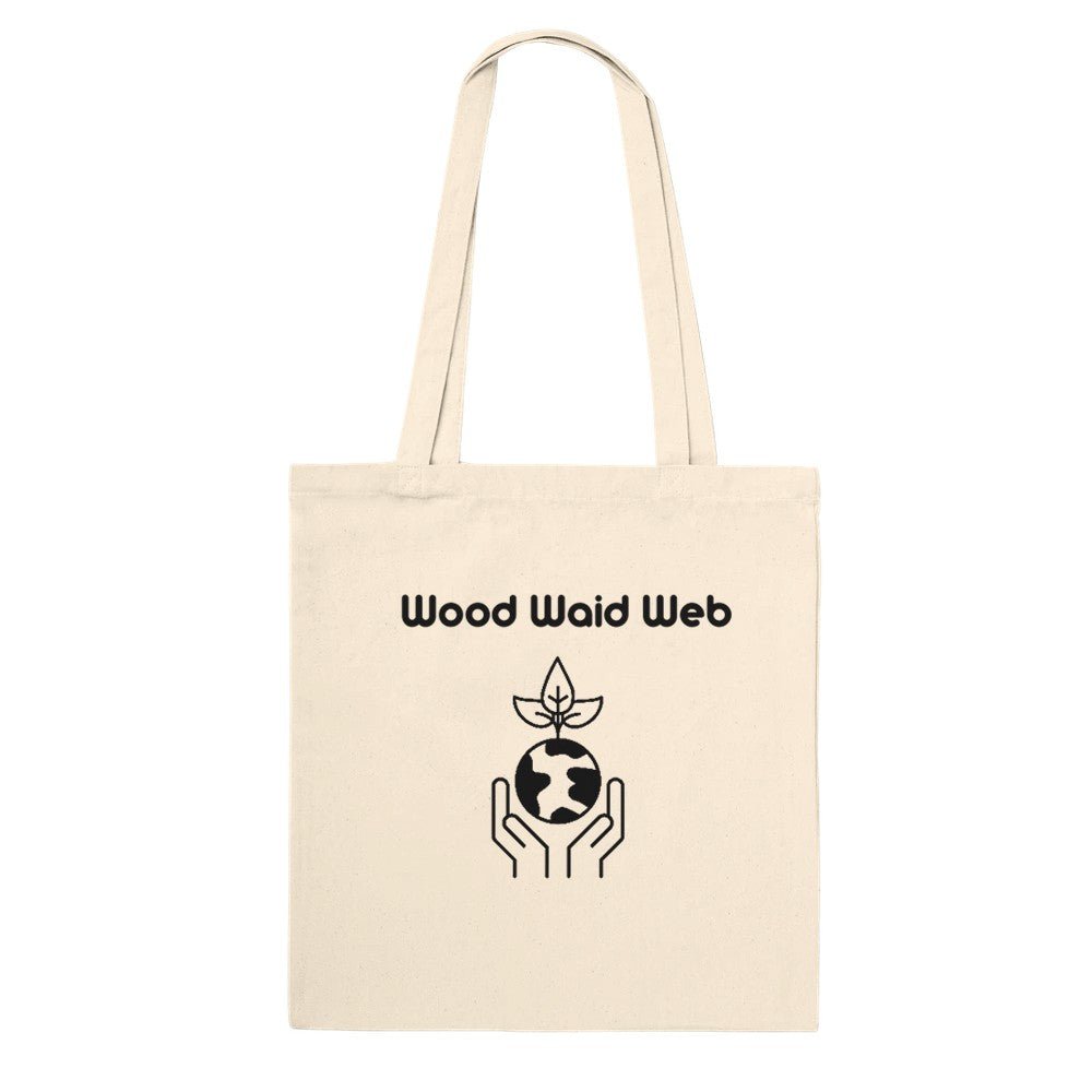 Wood Waid Web Minimal Tote Bag – Premium 100% Cotton Eco-Friendly Carryall - Kawaii Therapy Shop