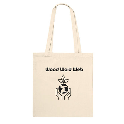 Wood Waid Web Minimal Tote Bag – Premium 100% Cotton Eco-Friendly Carryall - Kawaii Therapy Shop