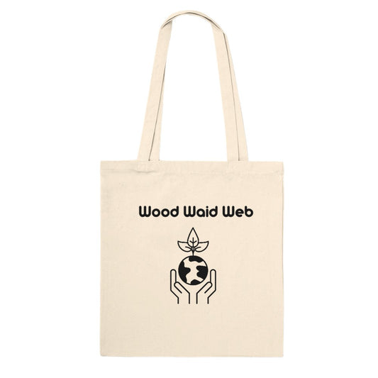 Wood Waid Web Minimal Tote Bag – Premium 100% Cotton Eco-Friendly Carryall - Kawaii Therapy Shop