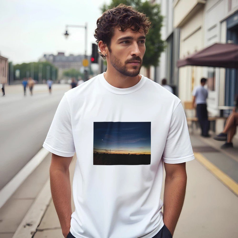 Sunset Graphic Print Premium Cotton T-Shirt – Soft Crew Neck Tee - Kawaii Therapy Shop