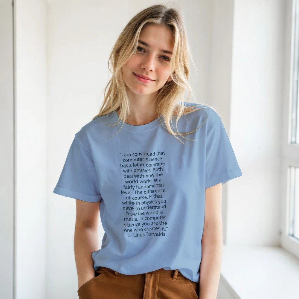 Linus Torvalds Computer Science Quote Premium Cotton T-Shirt - Kawaii Therapy Shop