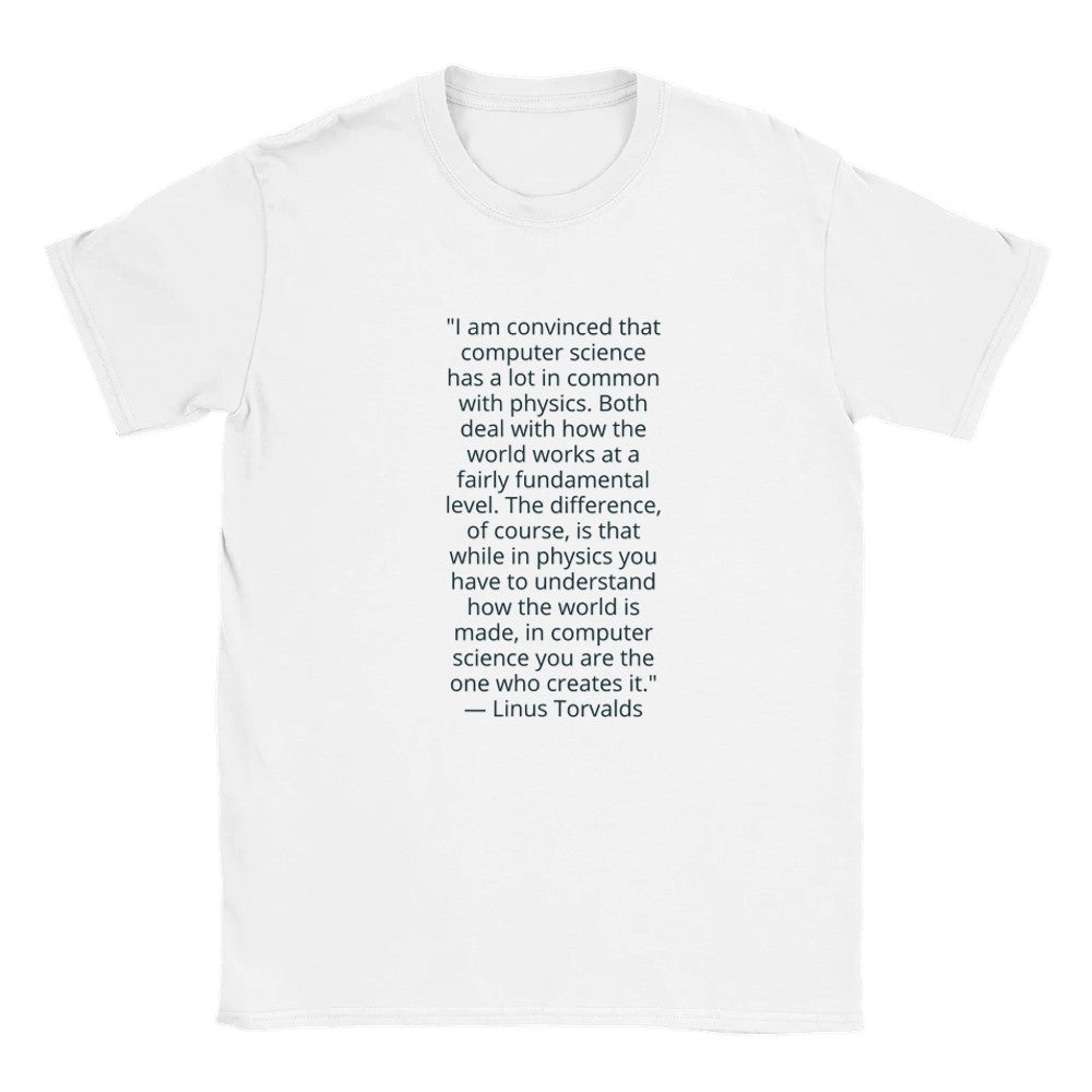 Linus Torvalds Computer Science Quote Premium Cotton T-Shirt - Kawaii Therapy Shop