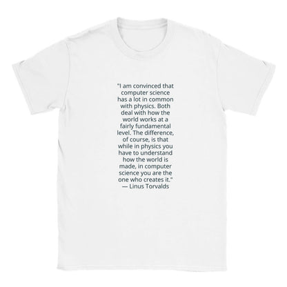 Linus Torvalds Computer Science Quote Premium Cotton T-Shirt - Kawaii Therapy Shop