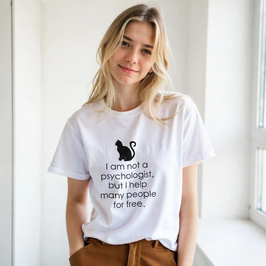 I Am Not A Psychologist But I Help Many People For Free T-Shirt - Premium Quality Graphic Tee - Kawaii Therapy Shop