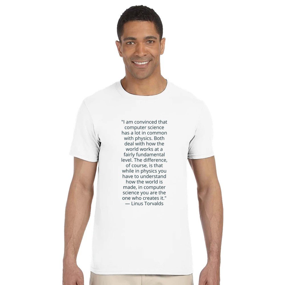 Linus Torvalds Computer Science Quote Premium Cotton T-Shirt - Kawaii Therapy Shop