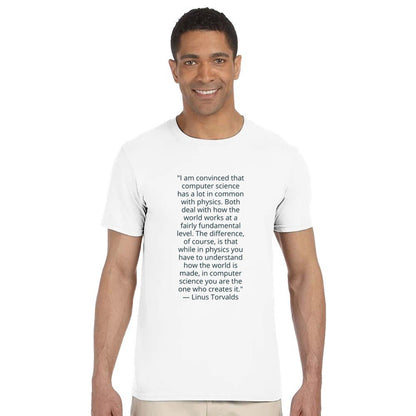 Linus Torvalds Computer Science Quote Premium Cotton T-Shirt - Kawaii Therapy Shop