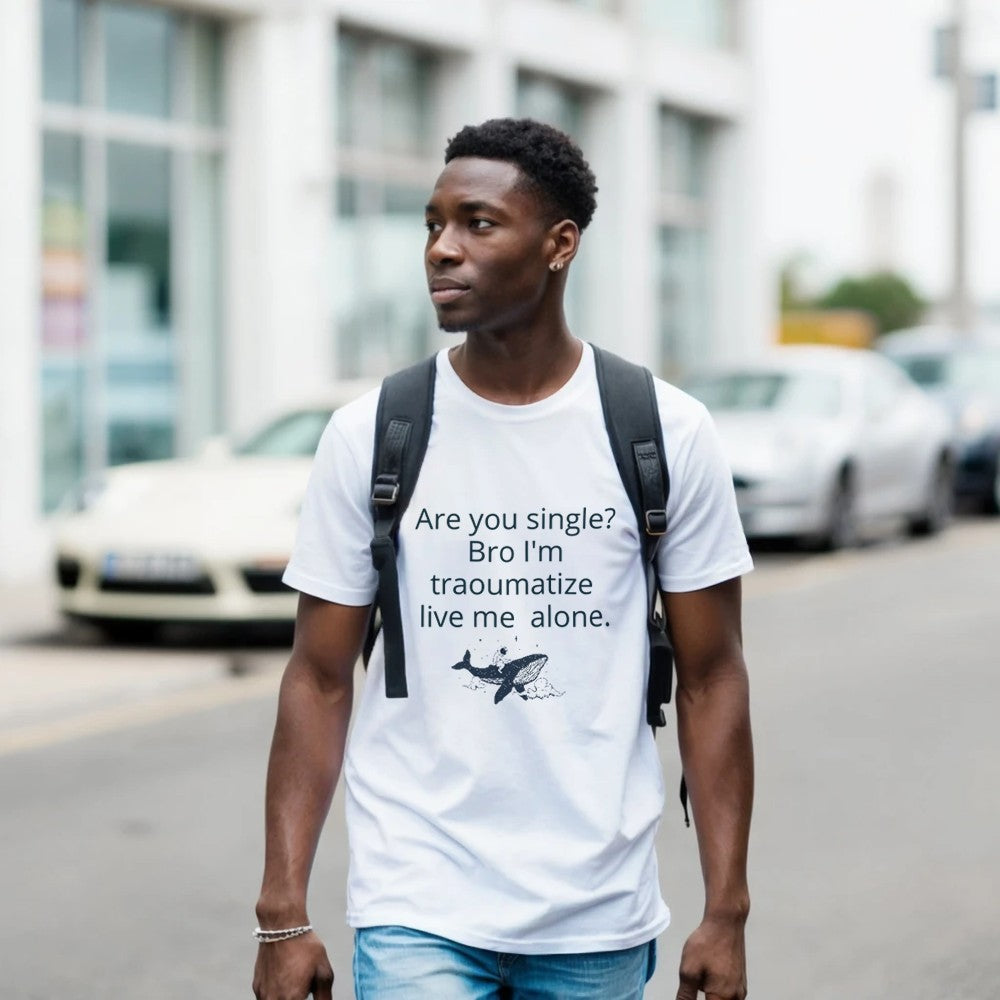 Traumatized & Single Graphic T-Shirt - Unisex Heavy Cotton Tee - Kawaii Therapy Shop