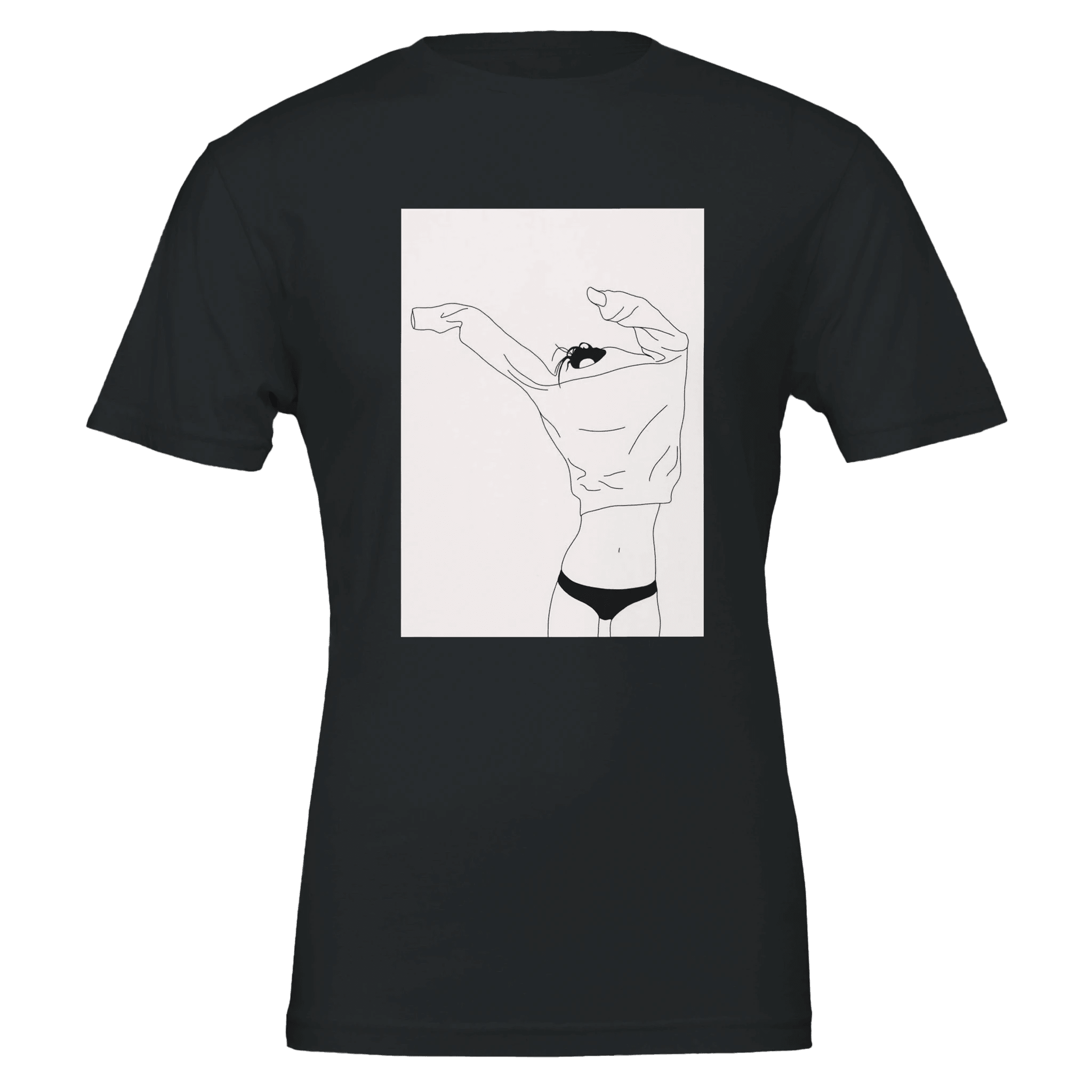 Canotta Donna Stile Minimal Cat - Cotone Morbido e Design Moderno - Premium Unisex Crewneck T-shirt | Bella + Canvas 3001 - Kawaii Therapy Shop