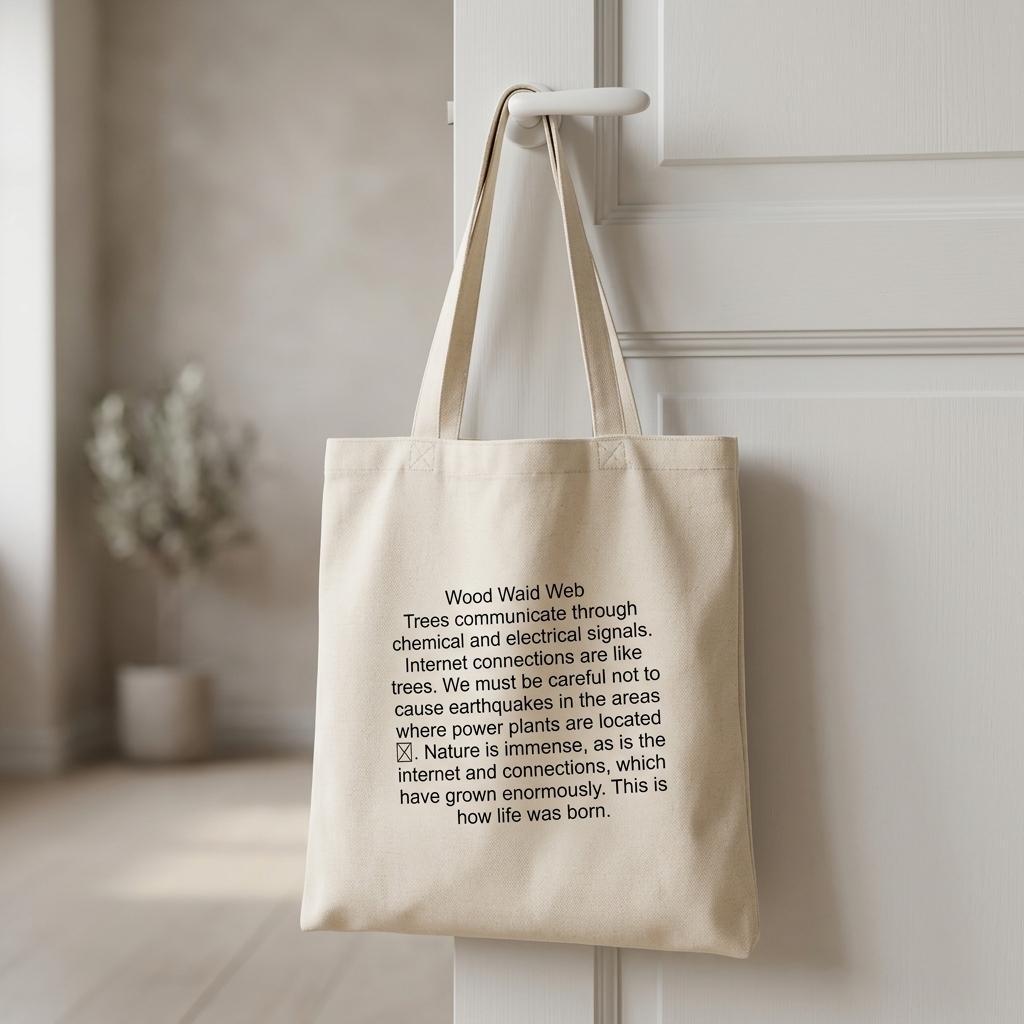 Trees Communication Premium Cotton Tote Bag | Eco-Friendly Durable Carryall - Kawaii Therapy Shop