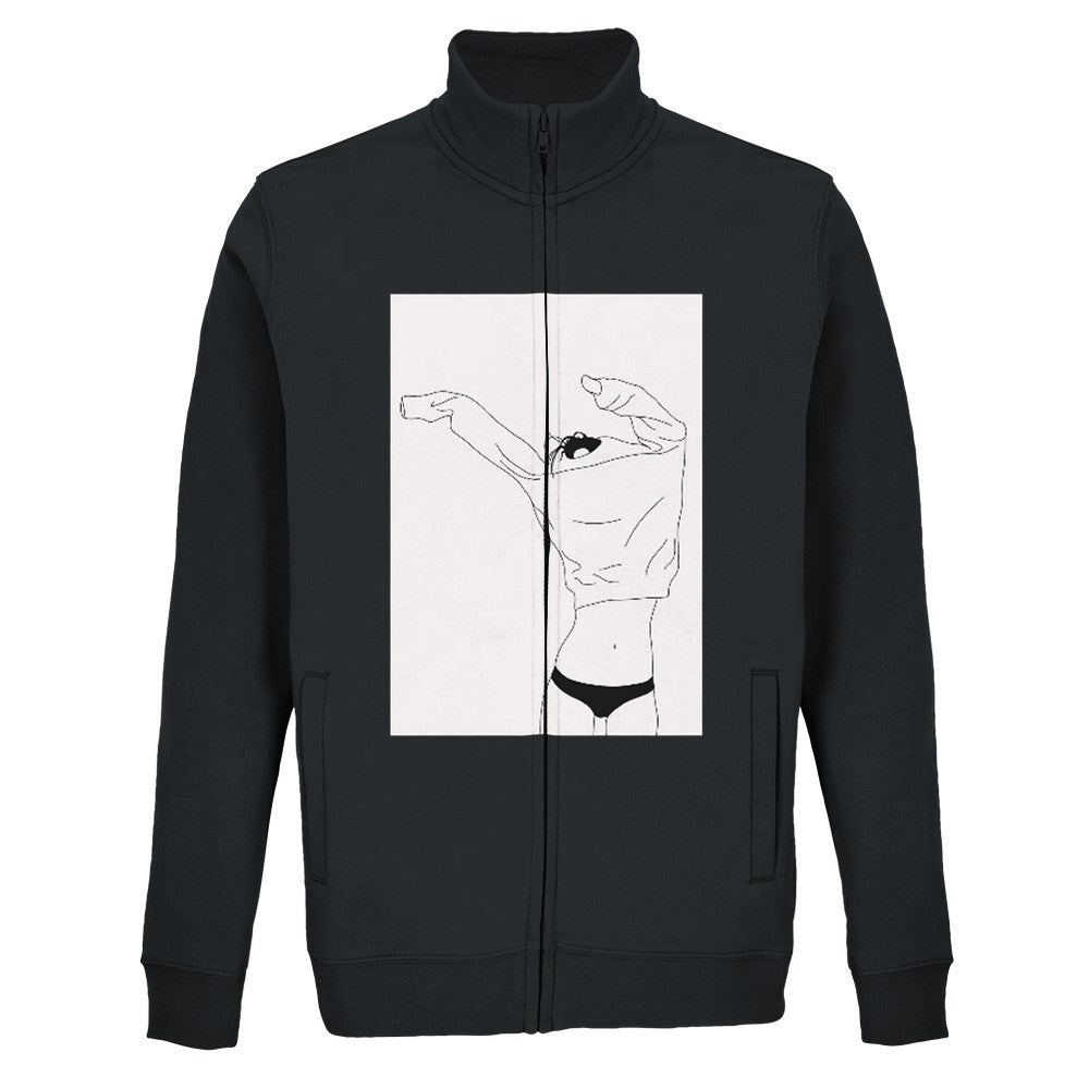 Canotta Donna Stile Minimal Cat - Cotone Morbido e Design Moderno - Recycled blend Unisex Full-zip Sweatshirt | SOL'S Cooper 04240 - Kawaii Therapy Shop