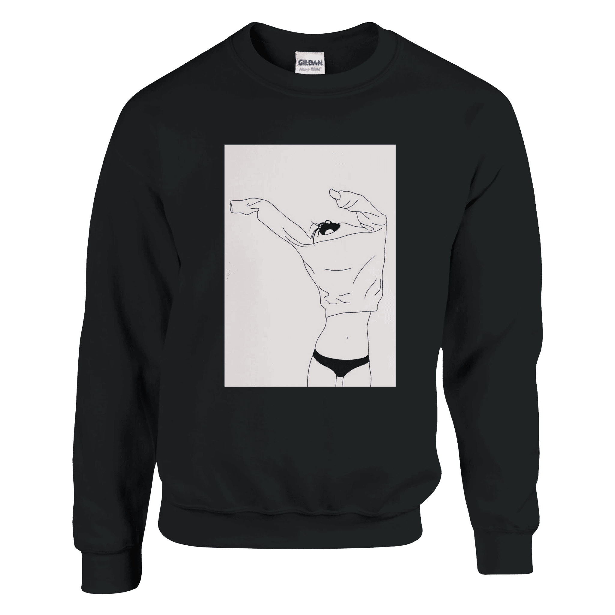 Minimalist Cat Graphic Crewneck Sweatshirt - Women's Casual Cotton Blend Pullover - Kawaii Therapy Shop