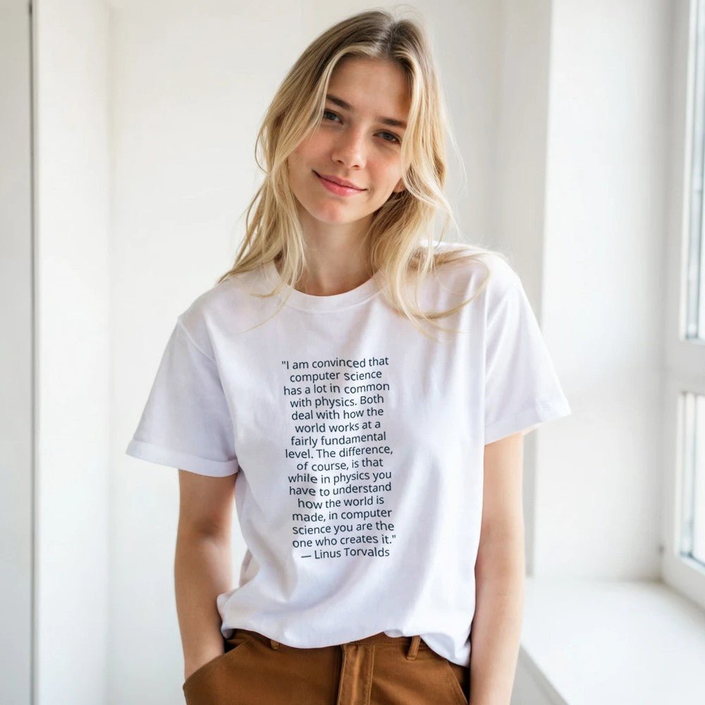 Linus Torvalds Computer Science Quote Premium Cotton T-Shirt - Kawaii Therapy Shop