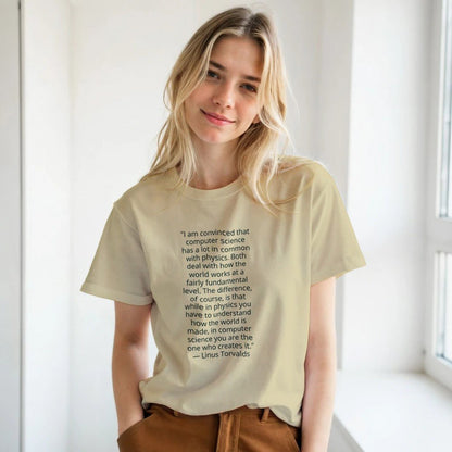 Linus Torvalds Computer Science Quote Premium Cotton T-Shirt - Kawaii Therapy Shop