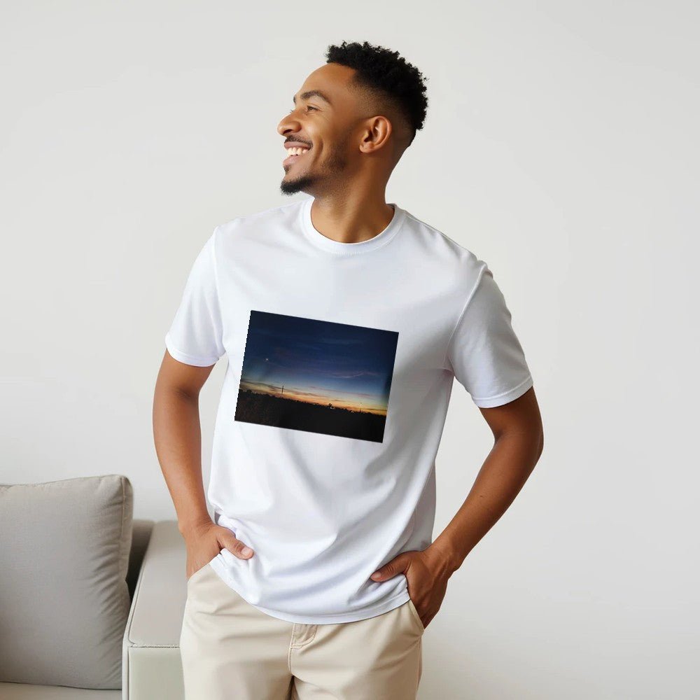 Sunset Graphic Print Premium Cotton T-Shirt – Soft Crew Neck Tee - Kawaii Therapy Shop