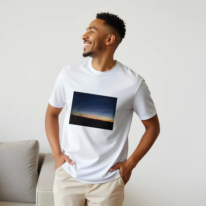 Sunset Graphic Print Premium Cotton T-Shirt – Soft Crew Neck Tee - Kawaii Therapy Shop