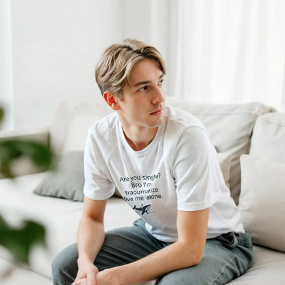 Traumatized & Single Graphic T-Shirt - Unisex Heavy Cotton Tee - Kawaii Therapy Shop