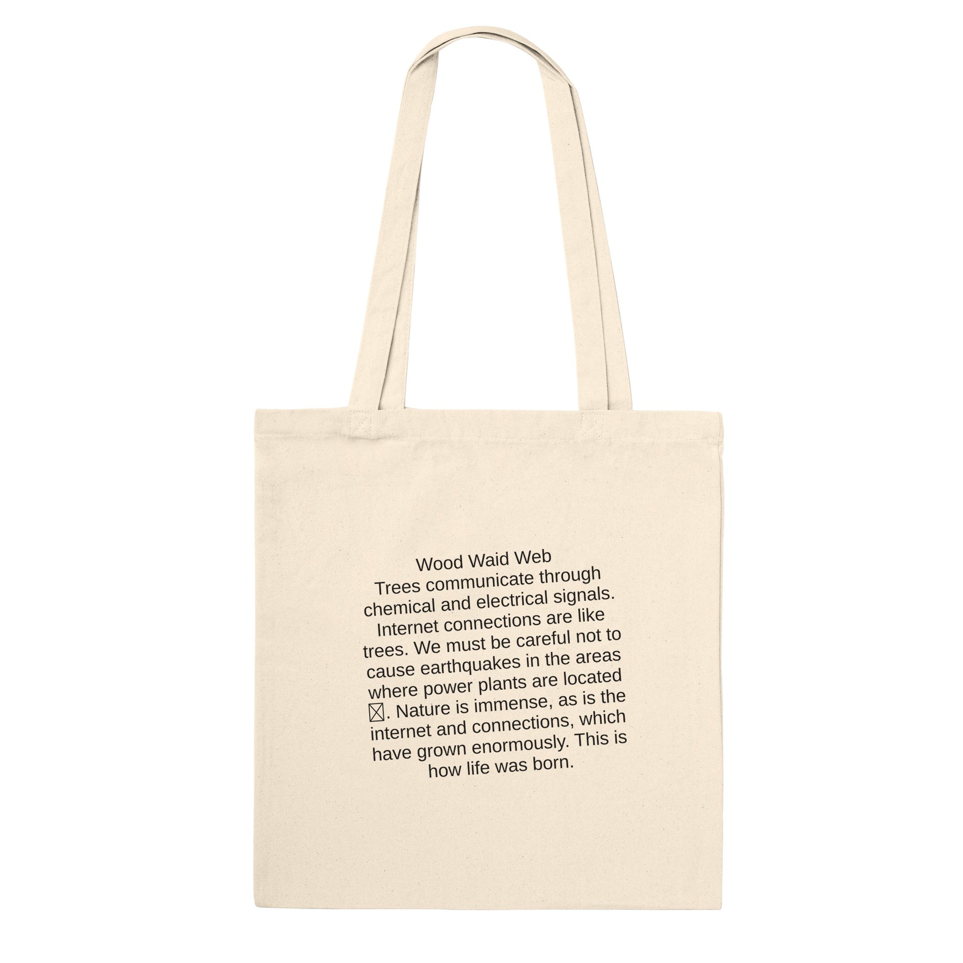 Trees Communication Premium Cotton Tote Bag | Eco-Friendly Durable Carryall - Kawaii Therapy Shop