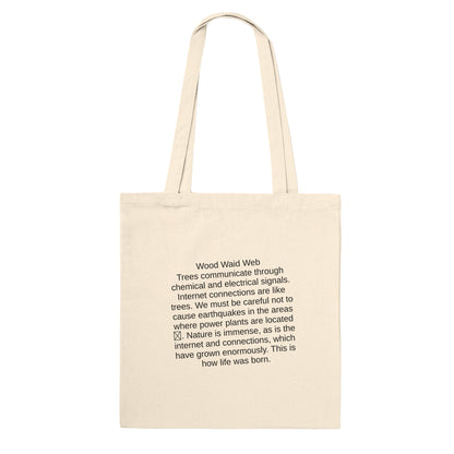 Trees Communication Premium Cotton Tote Bag | Eco-Friendly Durable Carryall - Kawaii Therapy Shop