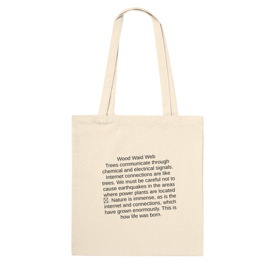 Trees Communication Premium Cotton Tote Bag | Eco-Friendly Durable Carryall - Kawaii Therapy Shop