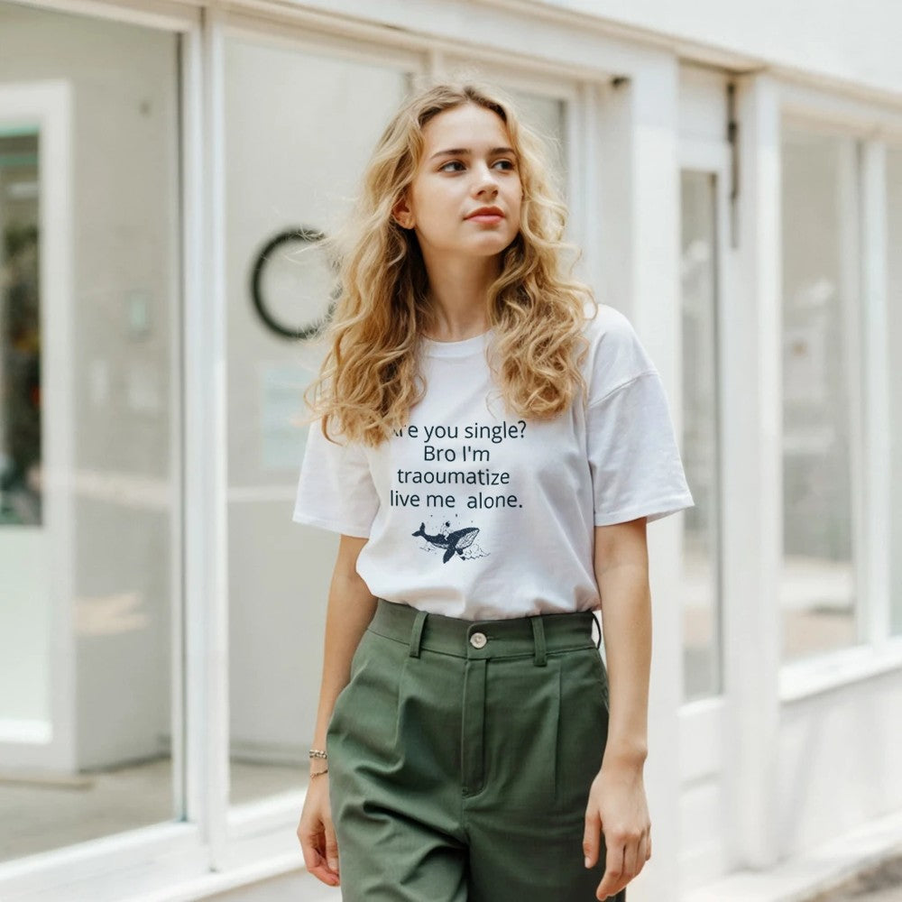 Traumatized & Single Graphic T-Shirt - Unisex Heavy Cotton Tee - Kawaii Therapy Shop