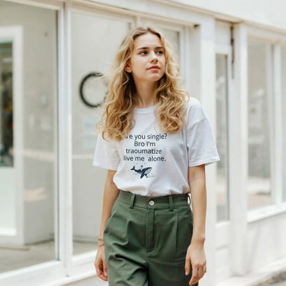 Traumatized & Single Graphic T-Shirt - Unisex Heavy Cotton Tee - Kawaii Therapy Shop