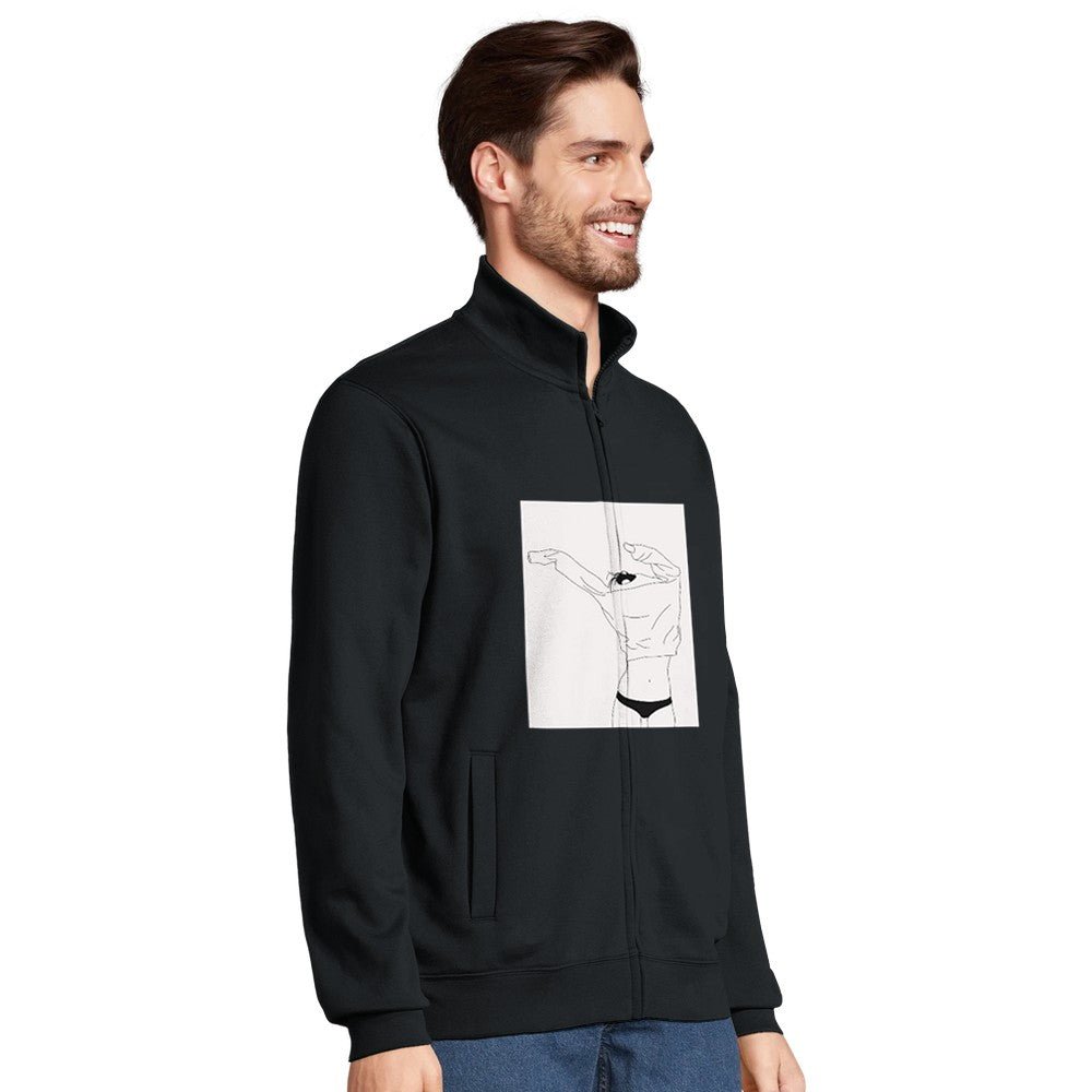 Canotta Donna Stile Minimal Cat - Cotone Morbido e Design Moderno - Recycled blend Unisex Full-zip Sweatshirt | SOL'S Cooper 04240 - Kawaii Therapy Shop