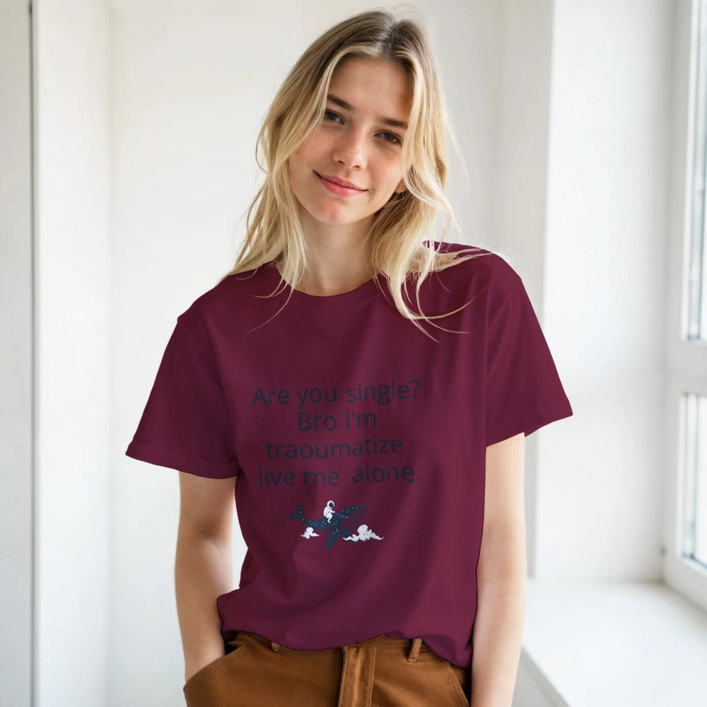 Traumatized & Single Graphic T-Shirt - Unisex Heavy Cotton Tee - Kawaii Therapy Shop