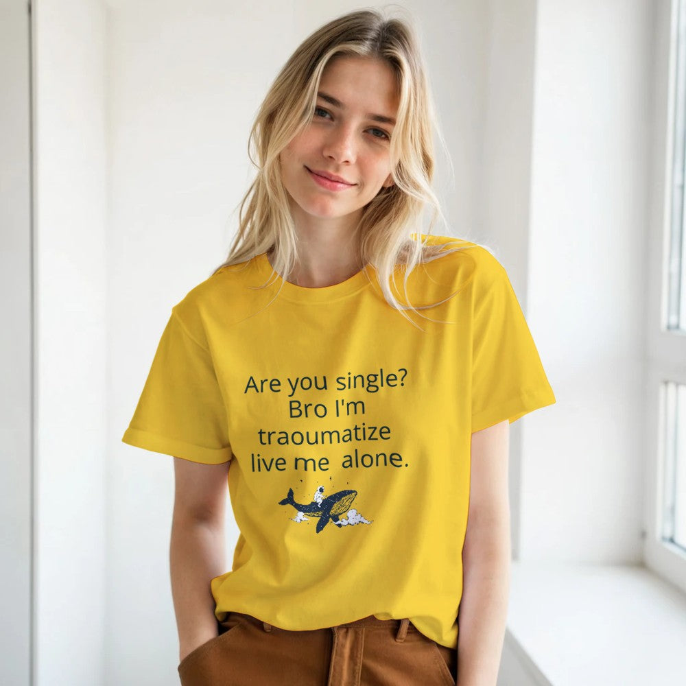 Traumatized & Single Graphic T-Shirt - Unisex Heavy Cotton Tee - Kawaii Therapy Shop