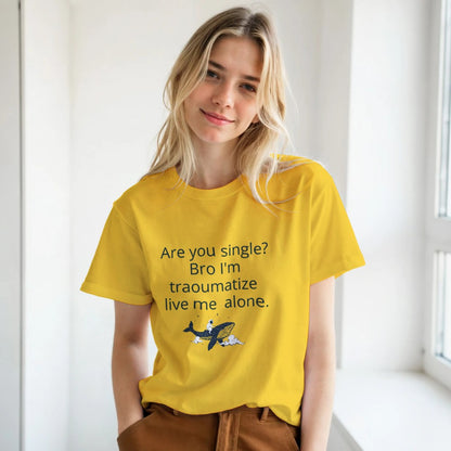 Traumatized & Single Graphic T-Shirt - Unisex Heavy Cotton Tee - Kawaii Therapy Shop