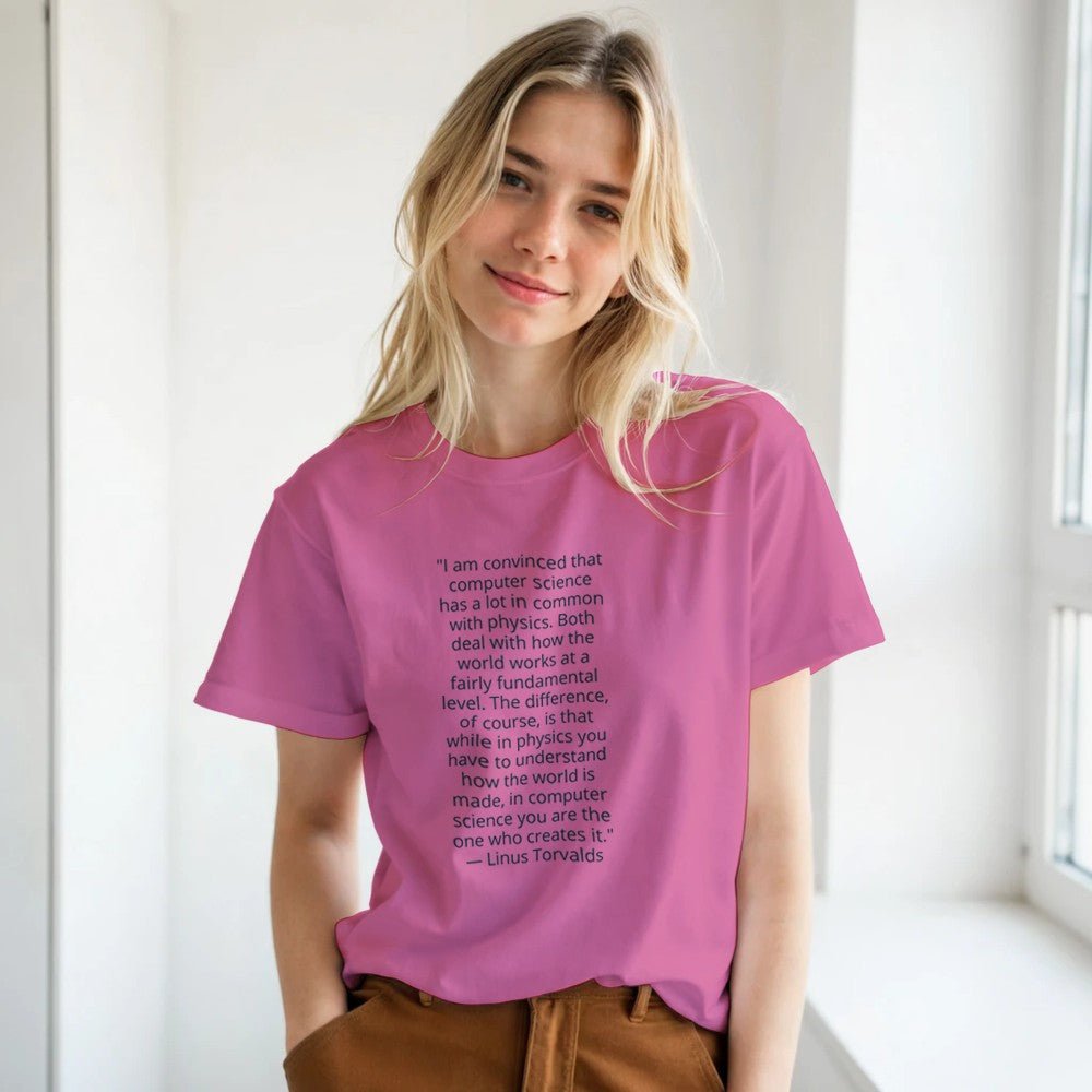 Linus Torvalds Computer Science Quote Premium Cotton T-Shirt - Kawaii Therapy Shop