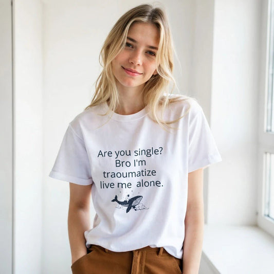 Traumatized & Single Graphic T-Shirt - Unisex Heavy Cotton Tee - Kawaii Therapy Shop