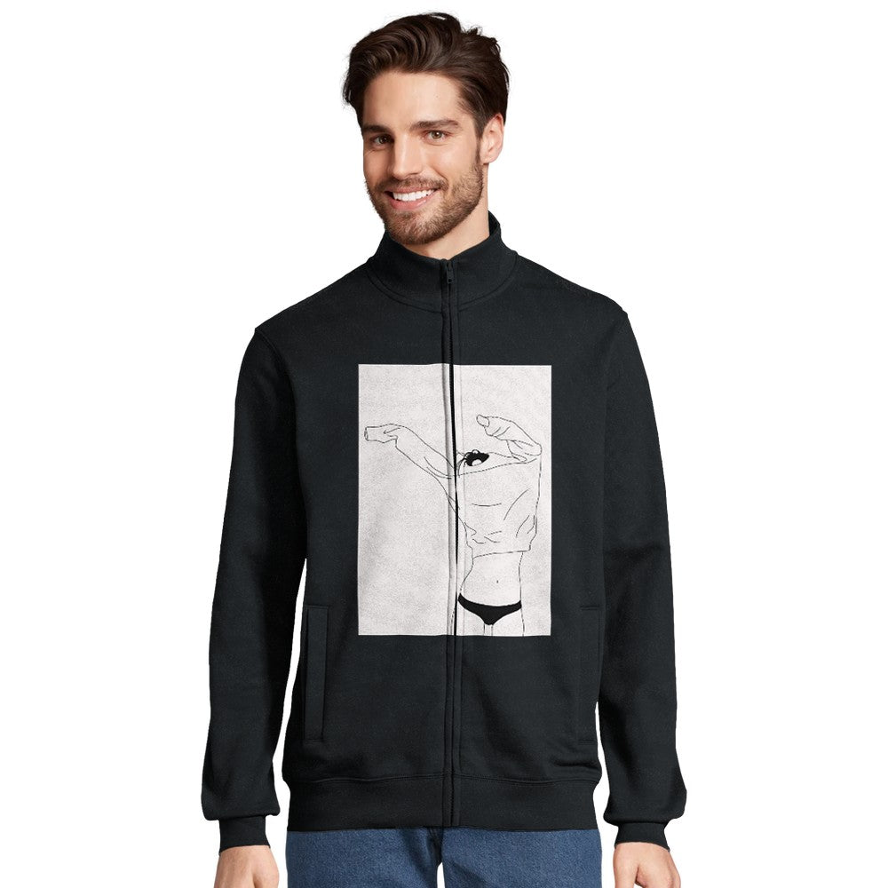 Canotta Donna Stile Minimal Cat - Cotone Morbido e Design Moderno - Recycled blend Unisex Full-zip Sweatshirt | SOL'S Cooper 04240 - Kawaii Therapy Shop