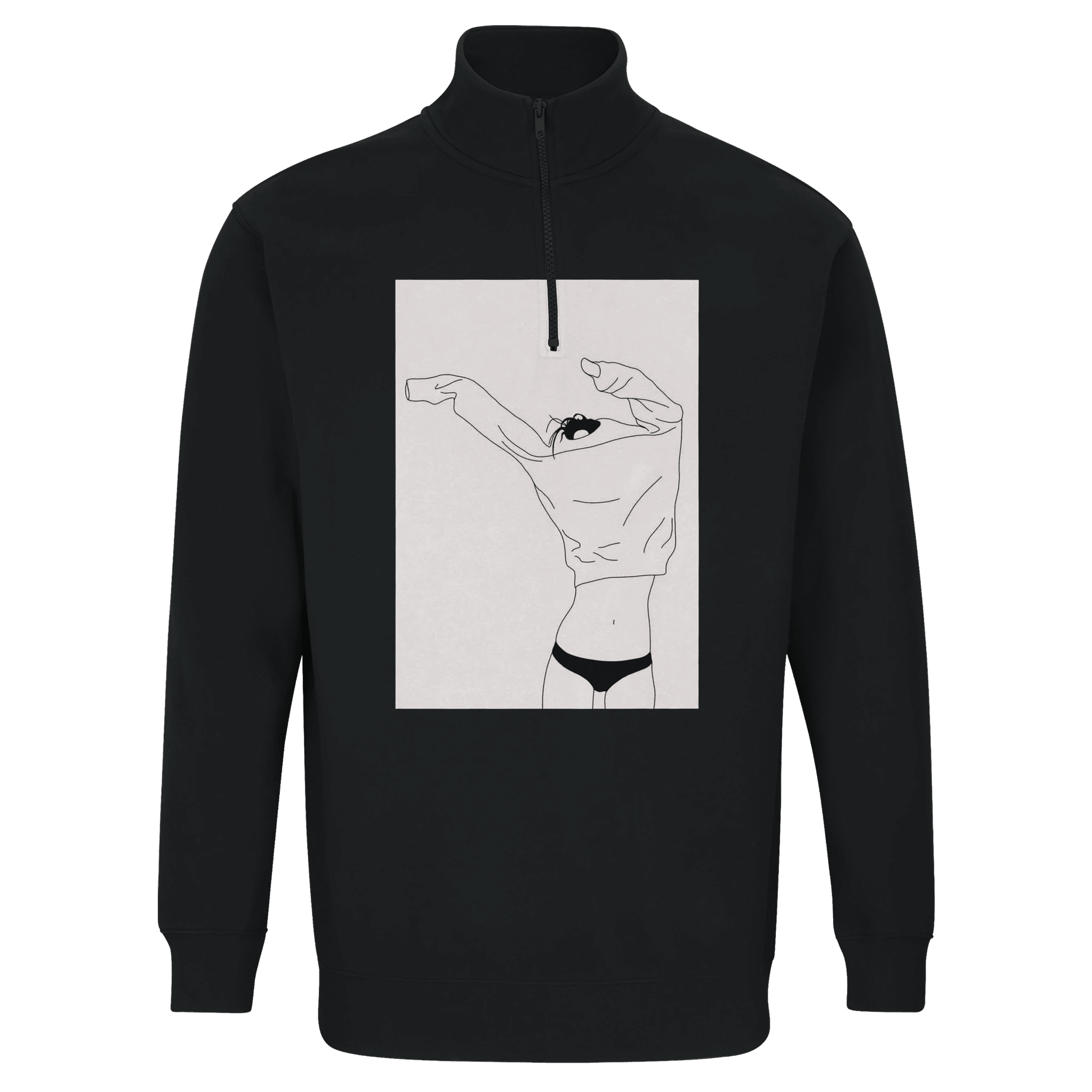 Canotta Donna Stile Minimal Cat - Cotone Morbido e Design Moderno - Recycled Blend Unisex 1/4 Zip Sweatshirt | SOL'S Conrad 04234 - Kawaii Therapy Shop