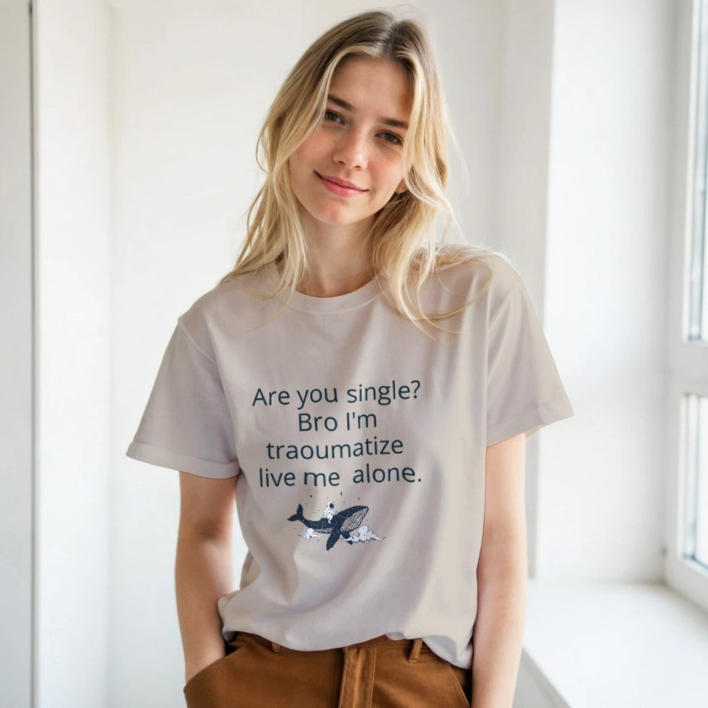 Traumatized & Single Graphic T-Shirt - Unisex Heavy Cotton Tee - Kawaii Therapy Shop