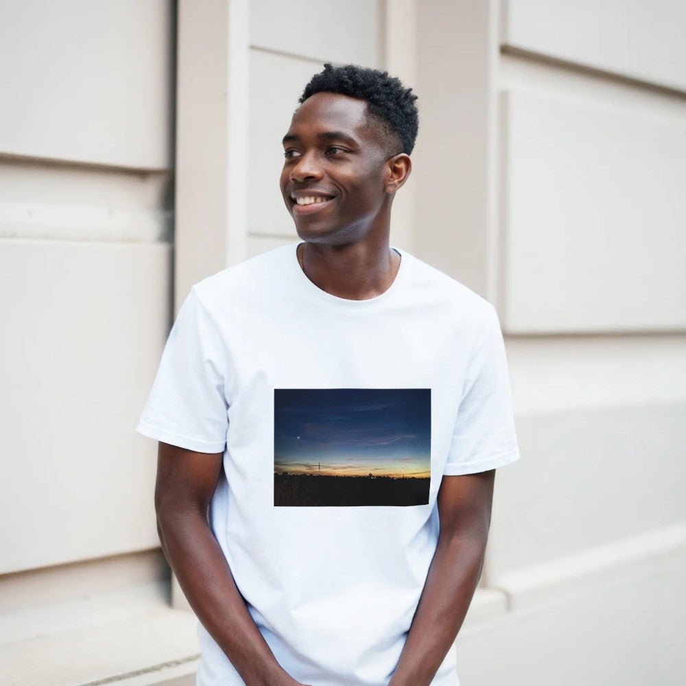 Sunset Graphic Print Premium Cotton T-Shirt – Soft Crew Neck Tee - Kawaii Therapy Shop