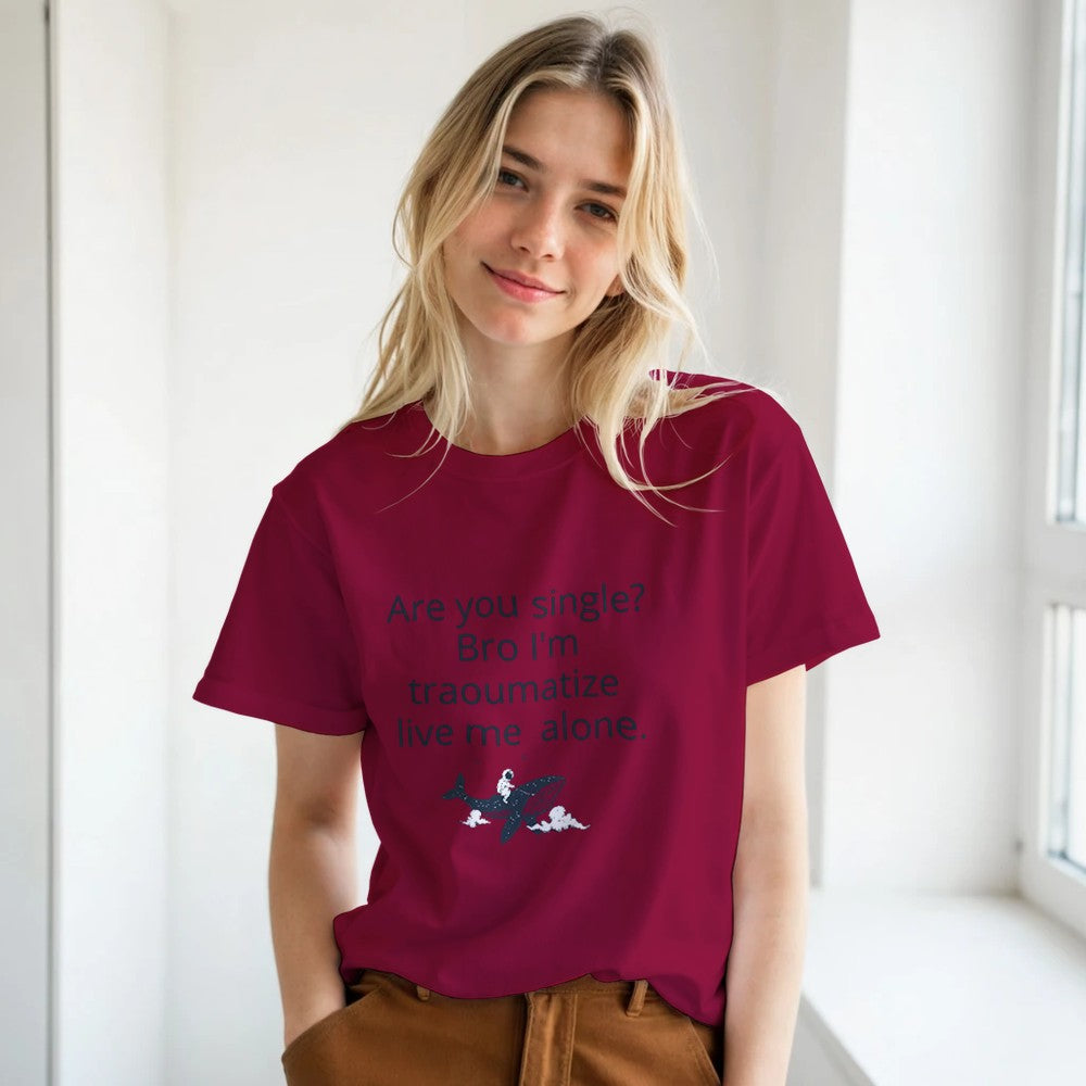 Traumatized & Single Graphic T-Shirt - Unisex Heavy Cotton Tee - Kawaii Therapy Shop