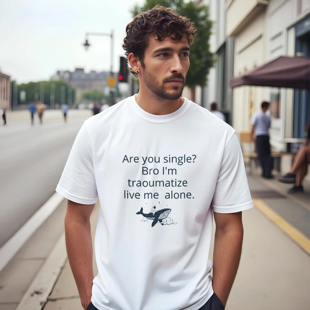Traumatized & Single Graphic T-Shirt - Unisex Heavy Cotton Tee - Kawaii Therapy Shop