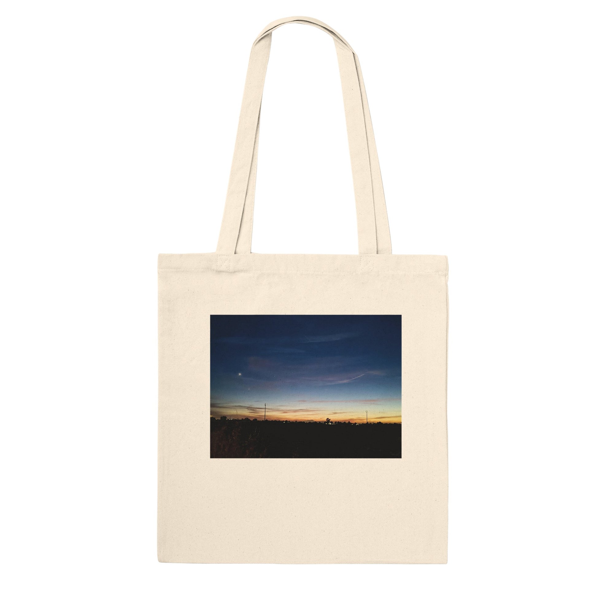 Sunset Premium Cotton Tote Bag – Eco-Friendly Reinforced Carry-All - Kawaii Therapy Shop