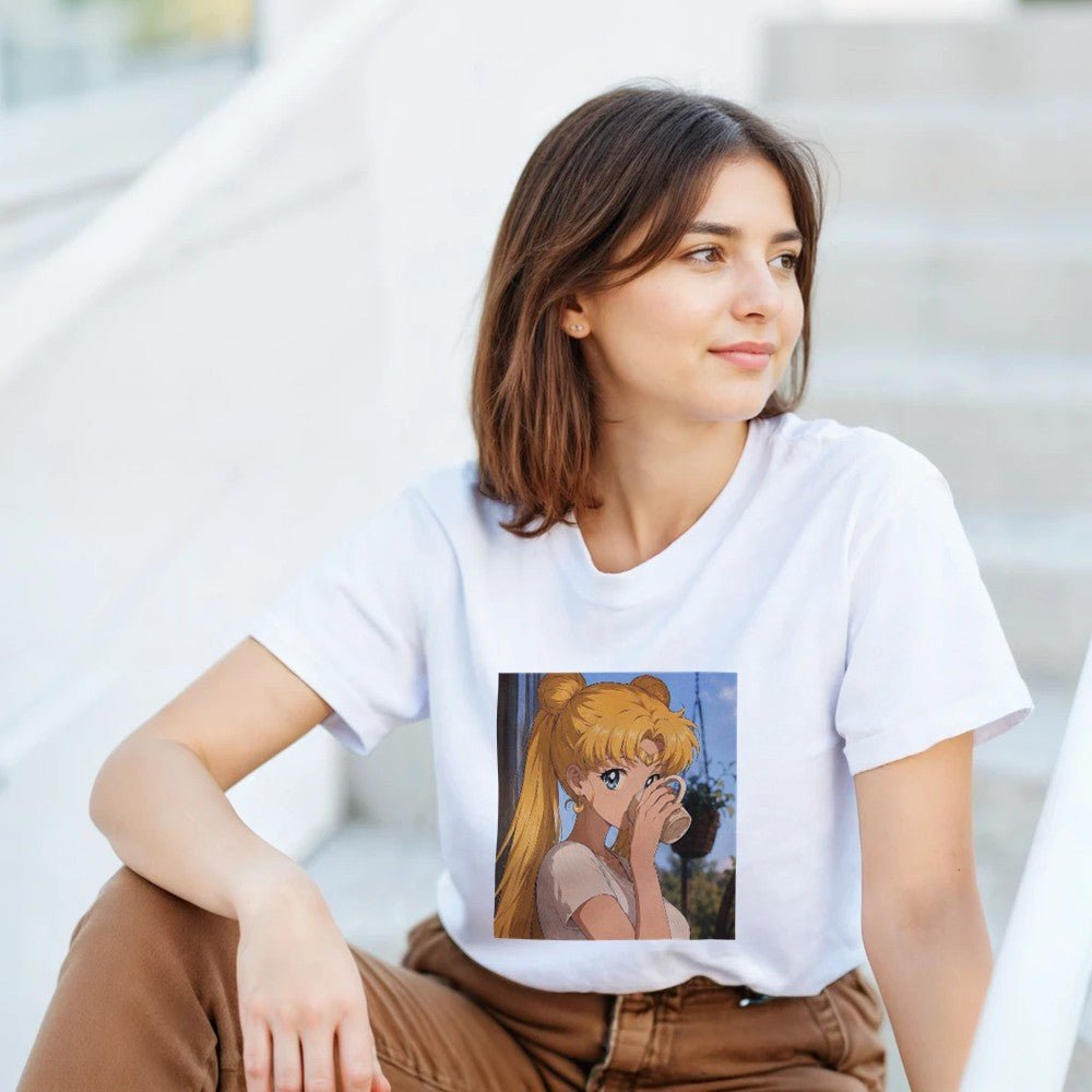 Sailor Moon Graphic T-Shirt - Premium Heavyweight Cotton Casual Tee - Kawaii Therapy Shop